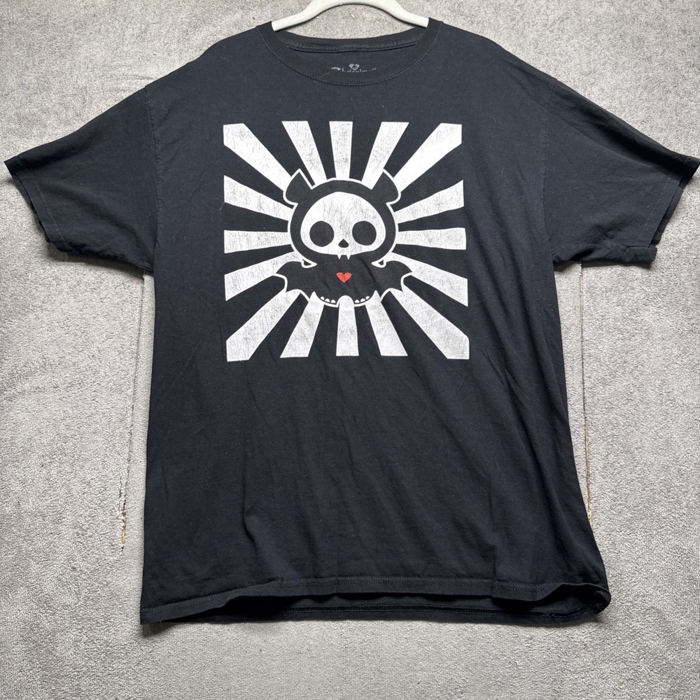 Skelanimals Dax Bat Black Graphic T‎ Shirt Large Emo Goth Scene Y2K Streetwear